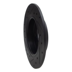 Honda Civic Hatchback Brake Rotor (1) - Rear Right - R1 Concepts - Drilled & Slotted - Black - `16-`25